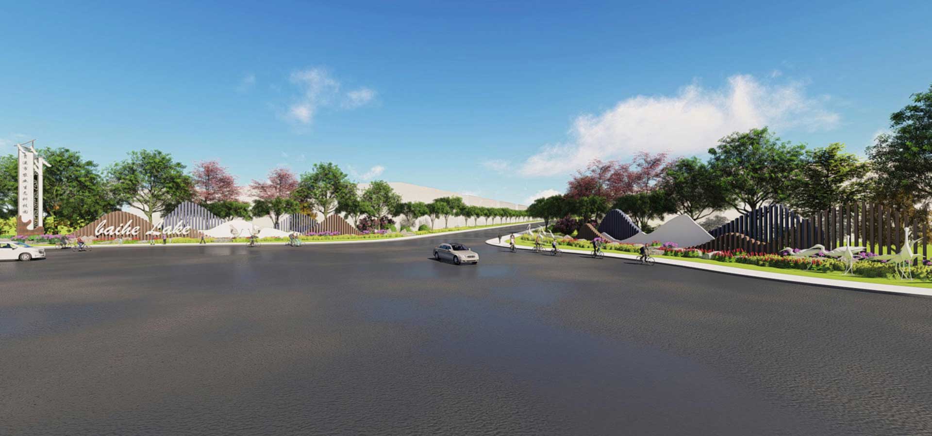 白鹤湖生态科技园区入口大门设计